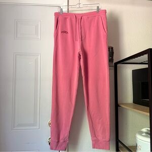 CHAMBERLAIN COFFEE pink embroidered logo sheep fleece cotton jogger sweat pants